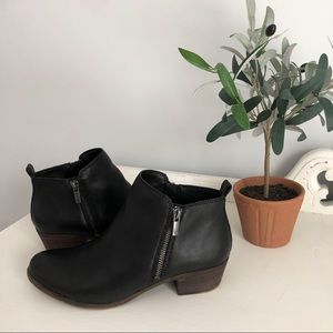 Lucky Brand “Basel Flat Leather Bootie” in Black